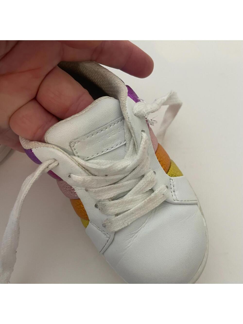 Kurt Geiger London Kids' Mini Lane Stripe Leather Sneakers Rainbow 7 Toddler - Picture 7 of 8